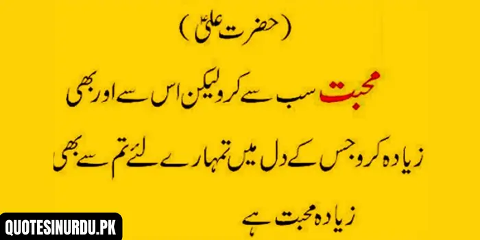 Hazrat Ali Quotes in Urdu Love