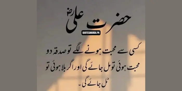 Hazrat Ali Quotes in Urdu About muhabbat